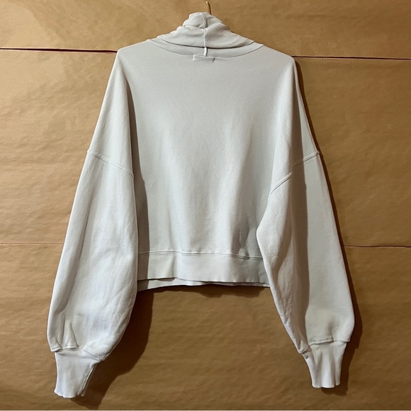 Agolde Balloon Sleeve Turtleneck Sweatshirt Pullover French Terry Plaster Size S - Picture 8 of 10